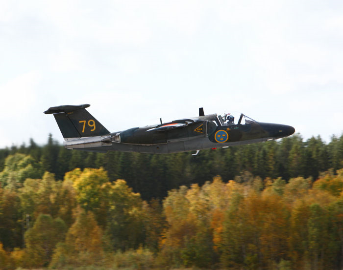 Saab SK 60 kommer att ersättas av en ny skolflygplanstyp om några år. Foto Gunnar Åkerberg.