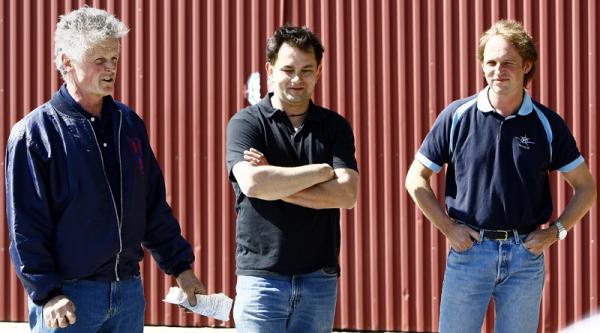 Håkan Wijkander, Niclas Amrén och Stefan Sandberg är huvudpersonerna bakom dagens lyckade taildragger-träff. Foto: Gunnar Åkerberg.