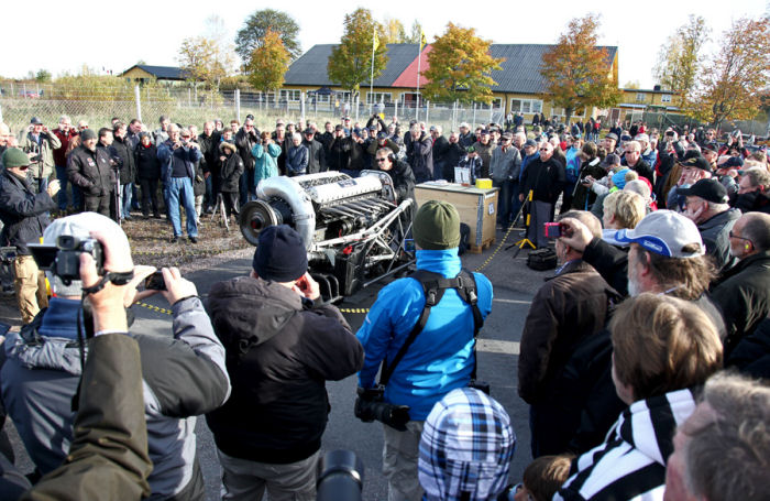 Jubileumsdagen inleddes till tonerna av Flygvapenmuseums Rolls Royce Merlin 38… Foto: Gunnar Åkerberg.
