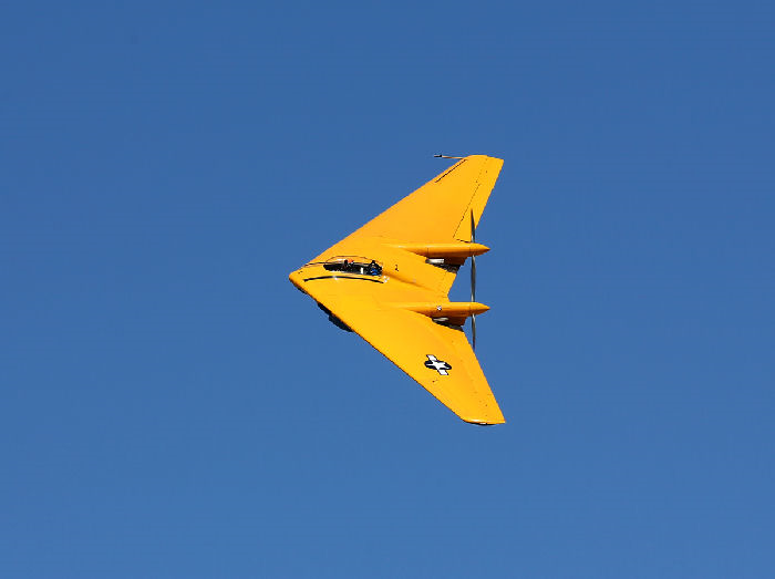Plane of Fames unika Northrop N9MB Flying Wing visades upp under en flygdag i Kalifornien. Foto Gunnar Åkerberg