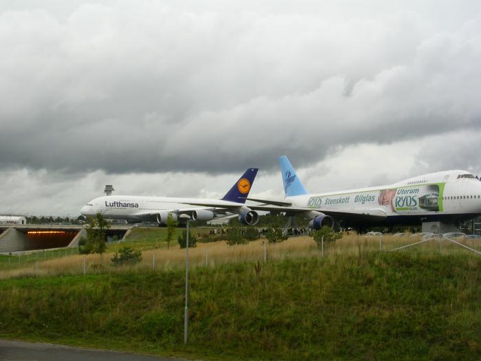 Airbus A380 och Jumbo Stay. Foto: Bernt Olsson.
