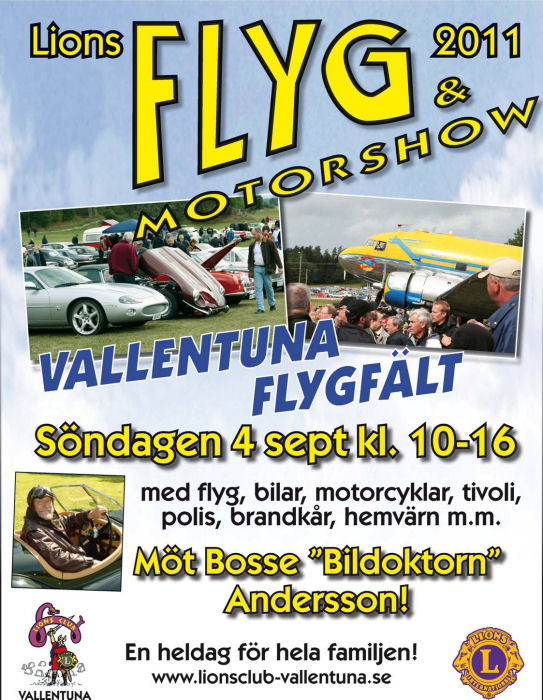 Affisch  Vallentuna Flyg- &amp; Motordag 2011