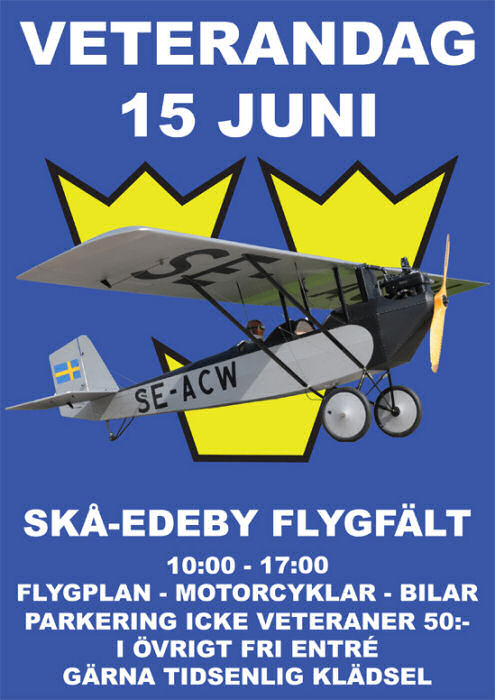 Vid Veterandagen lördagen den 15 juni på Skå-Edeby kan man bland mycket annat titta närmare på Per Widings fantastiskt välbyggda Pietenpol Aircamper, SE-ACW som är utrustad med en Ford A-motor av 1929 års modell.